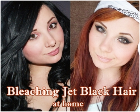 bleach jet black hair at home